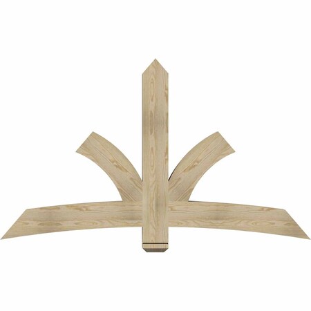 Ekena Millwork Davenport Rough Sawn Timber Gable Bracket, Douglas Fir, 72"W x 42"H x 4"D x 6"F, 14/12 Pitch GBW072X42X0406DAV00RDF